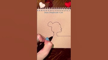 How to Draw TWO People with ONE Line 😯 #shorts #drawing #onelinedrawing