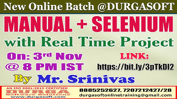 MANUAL + SELENIUM Online Training @ DURGASOFT