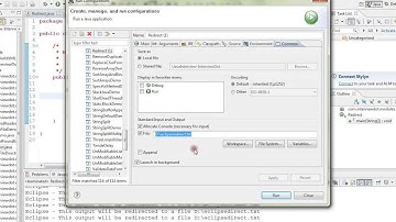 HOW TO  REDIRECT  ECLIPSE CONSOLE OUTPUT TO A FILE DEMO