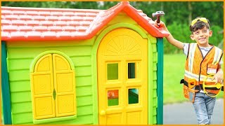 Jason Pretend Play Builds a Playhouse for Kids, Funny Video Jason Pretend Play Builds a Playhouse for Kids, Funny Video