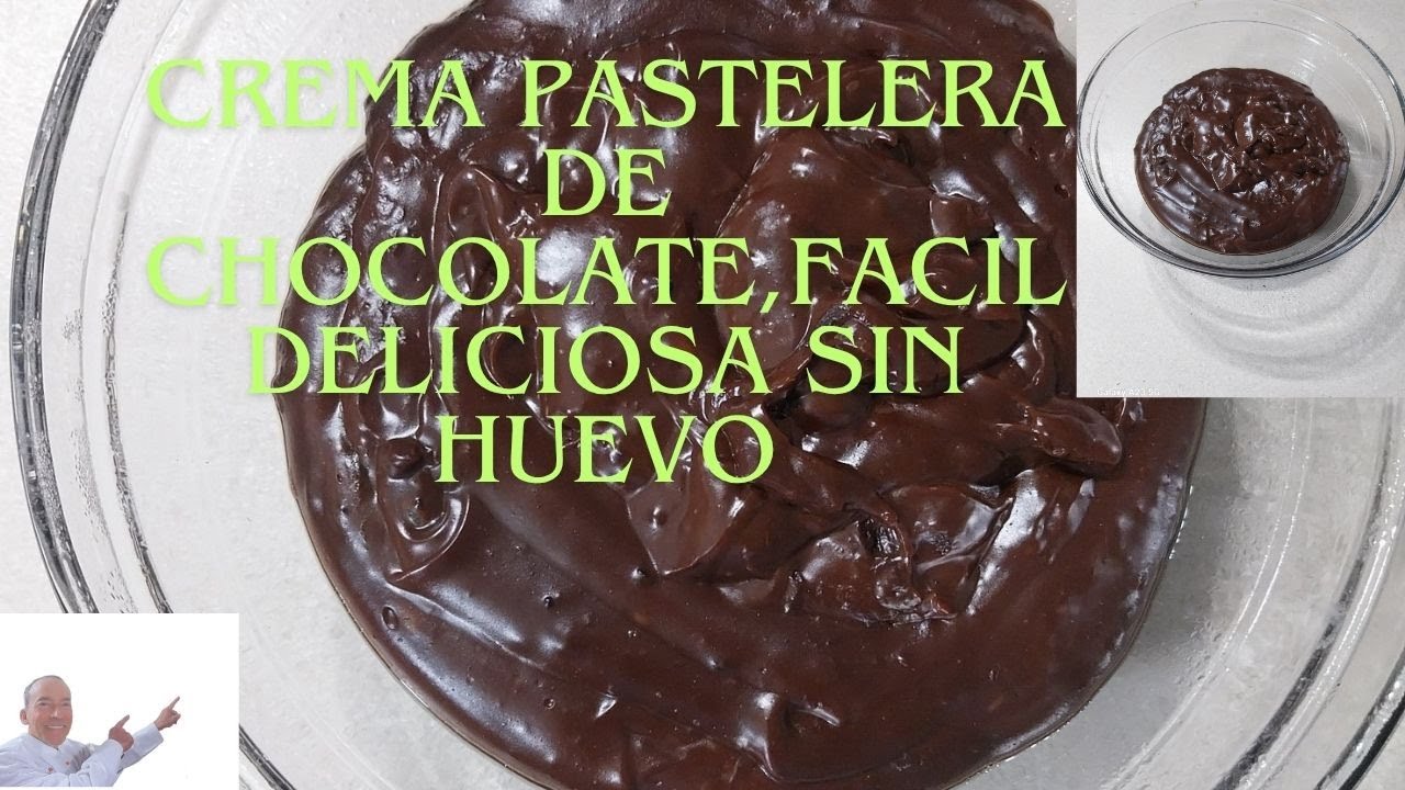 Crema pastelera de chocolate, facil ,deliciosa sin huevo