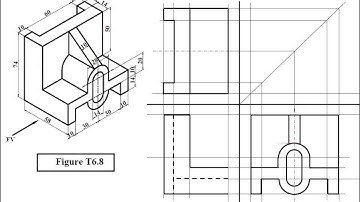 Engineering Drawing Tutorials/Orthographic drawing 2 with Front view & Side view (T 6.8)
