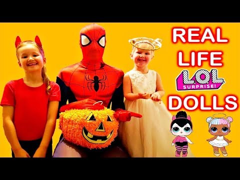 real-life-lol-dolls-transformation-|-sugar-and-spice-|-spiderman-|-magic-wand-|-halloween-skit