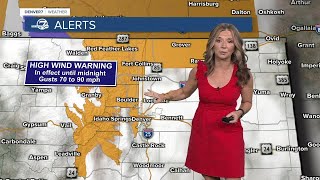 Wind gusts near 90 mph for the Front Range foothills and mountains