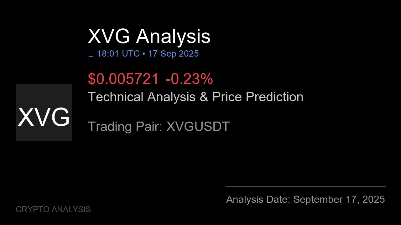 XVG (XVGUSDT) Technical Analysis - Price Prediction & Buy or Sell September 17, 2025