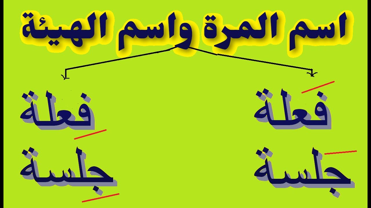 الفرق بين اسم المرة واسم الهيئة وكيفية صياغتهما وخاصة اذا تشابهامع المصدر الاصلى للثانوية العامة