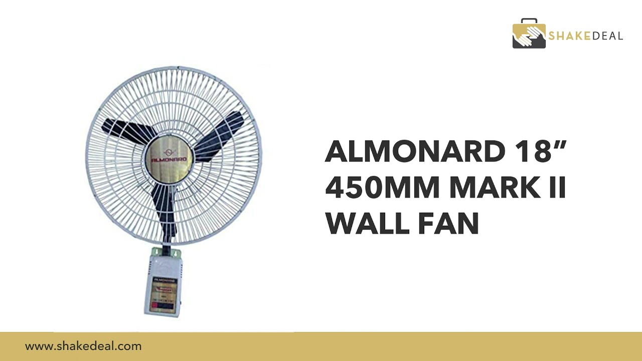 Almonard MarkII, 18 Inch, 3 Speed Ivory Color Wall Mounted Fan YouTube