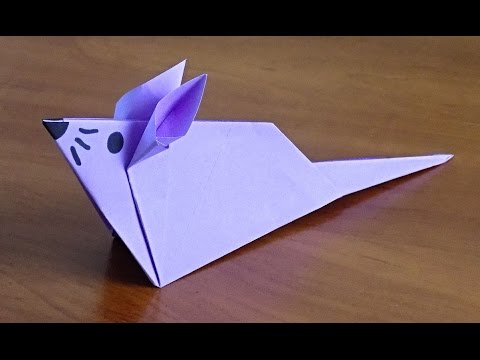 Как сделать мышку из бумаги. Оригами мышь. Origami mouse