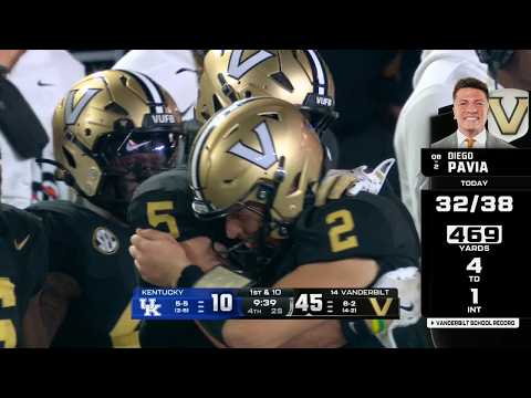 Diego Pavia gets STANDING OVATION after setting Vanderbilt record for passing yards | ESPN CFB