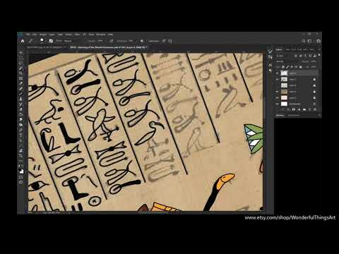 Ancient Egyptian Art Reproductions: Adding Hieroglyphs to Book of the Dead Scene, Papyrus of Hunefer