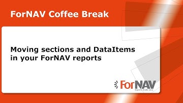 Moving sections and DataItems in your ForNAV reports