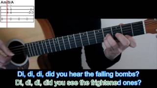 Goodbye blue sky by Pink Floyd - ♫ Guitar Tutorial - Karaoke chords