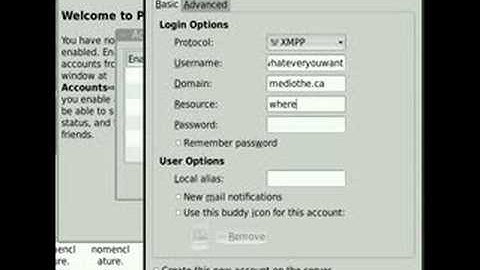 Pidgin XMPP Sign up at Mediotheca