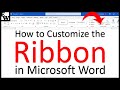 How to Customize the Ribbon in Microsoft Word