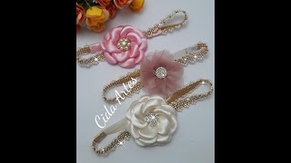 Tiara de manta de Estras e perola(headband)