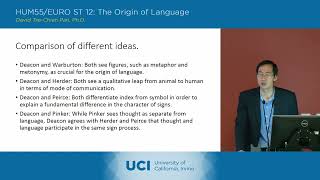 The Origin of Language - 21-1 - Terrence Deacon 2 - Lecture