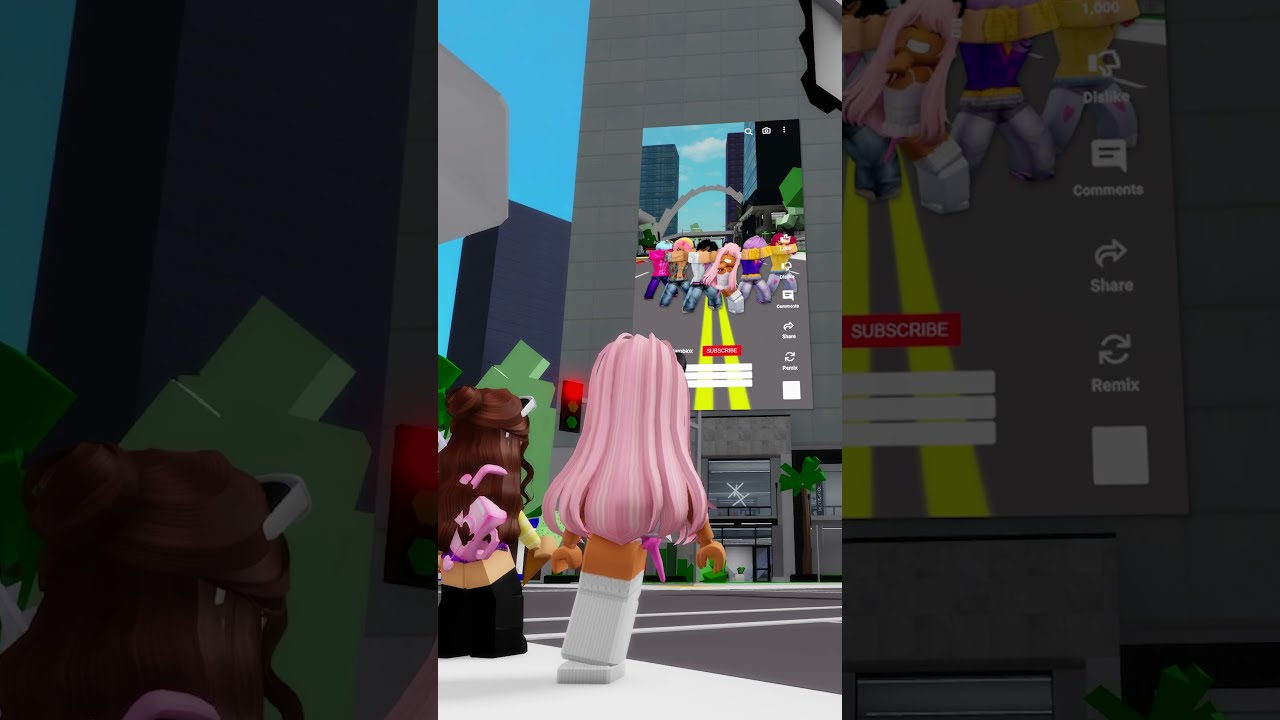 She Saw My Video Playing On The Building Robloxshorts Roblox