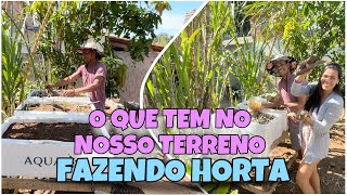 NOSSA &quot;PLANTAÇÃO&quot; 😅 Mostrando um pouco da horta e o que tem no terreno #