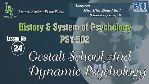 History and Systems of Psychology (PSY502) VU | Lecture No.24 | Learners Academy By Bia Baloch