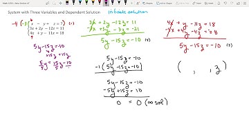 Solving a 3 variable system with infinite solution answer