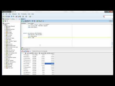 Oracle SQL Video Tutorial 28  - MAX and MIN functions