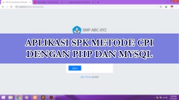 APLIKASI SPK METODE CPI DENGAN PHP DAN MYSQL