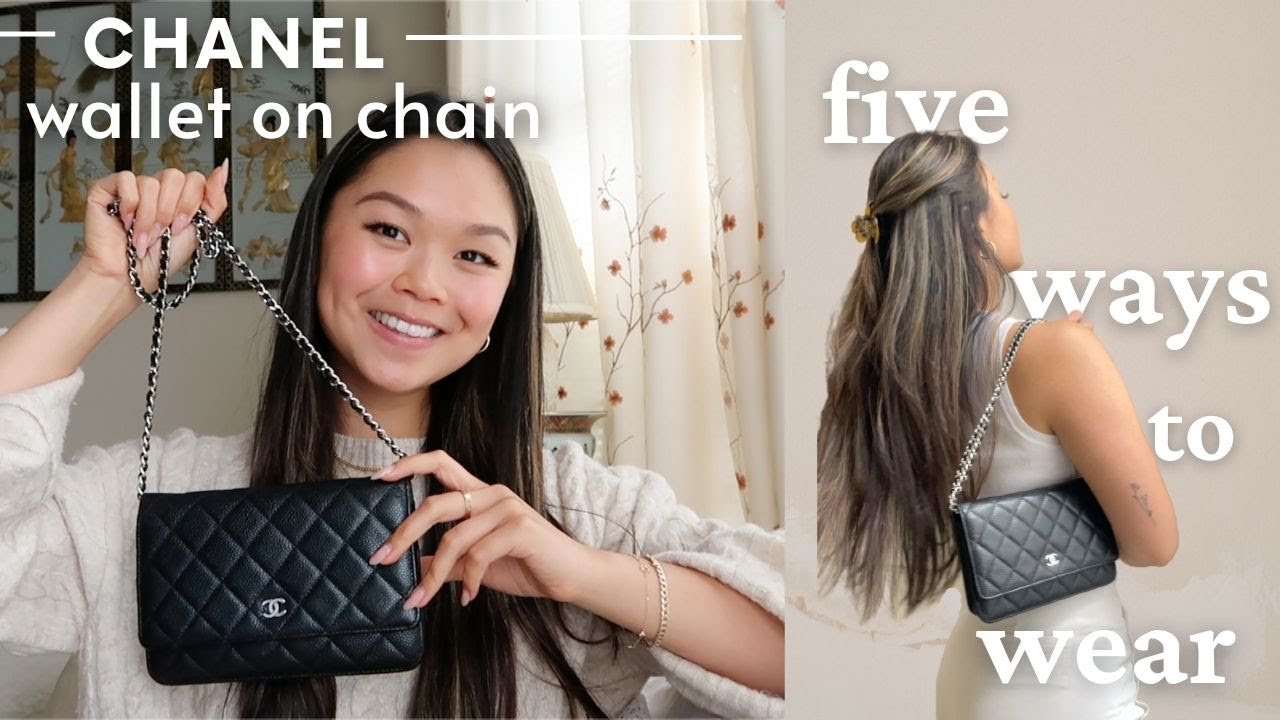 Chanel mini wallet on chain caviar Leather