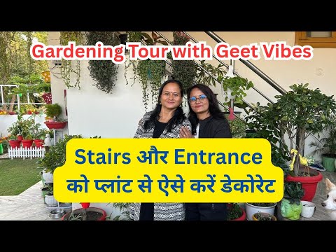 Stair and Entrance Decoration with Plants 🪴 Beautiful Garden Tour with Geet Vibes 😍