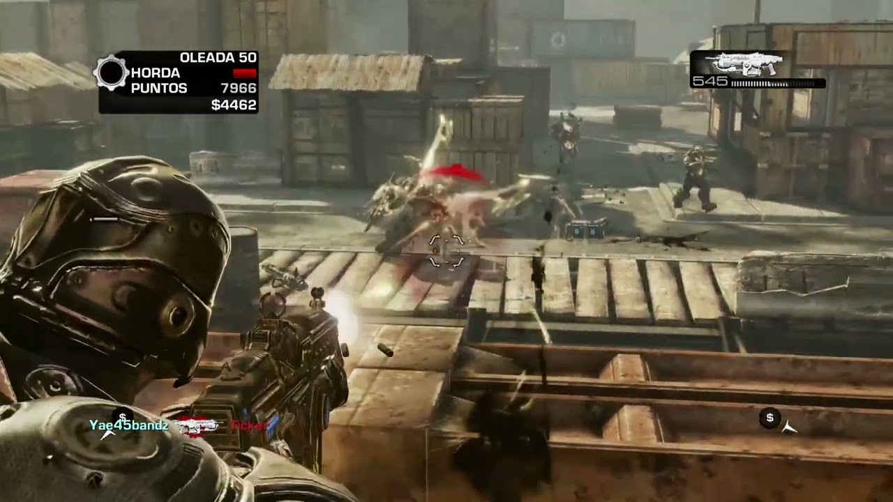 Gears Of War 3 oleada final (50) de horda en el mapa"Dique Seco" 🐱🎮💚👏