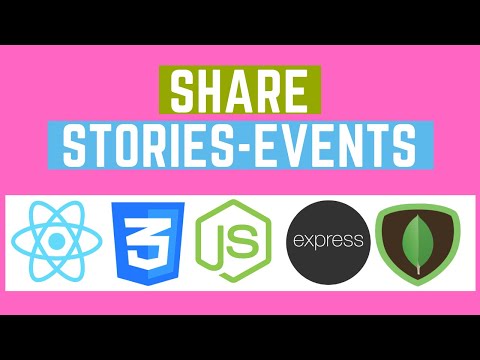 Share your stories and events | React, Node and MongoDB