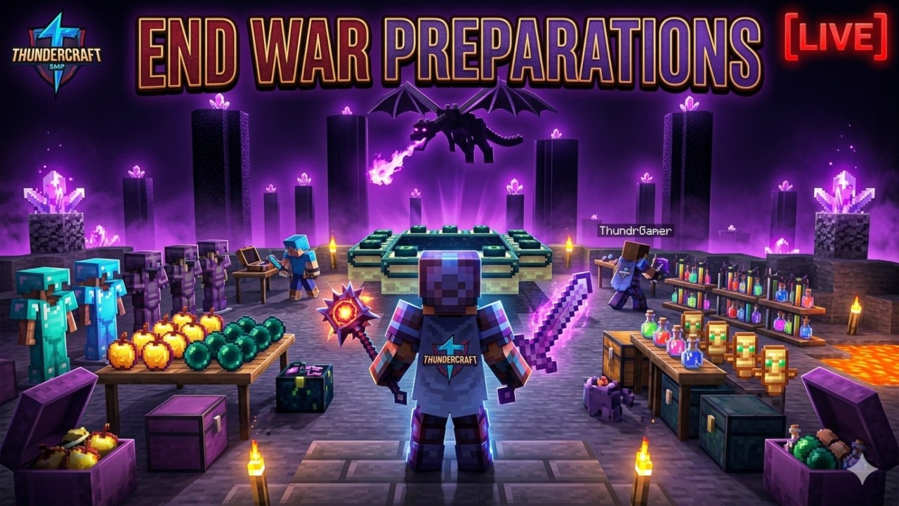 🔴 END WAR PREPARATION DOMINNATING THIS MINECRAFT SERVER | THUNDERCRAFT ...