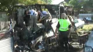 Firemen contend with bullets exploding in fire