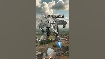 The deformable fighter jet arrives at the battlefield.  #科幻 #military #fighterjet