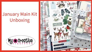My Creative Scrapbook | January Main Kit Unboxing - Simple Stories Flannel Season