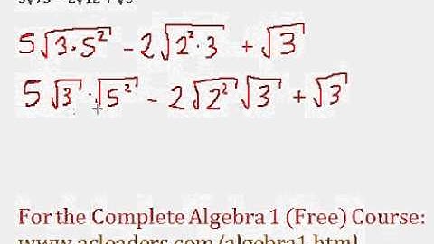 (Algebra 1) Radicals - Adding Square Roots #5