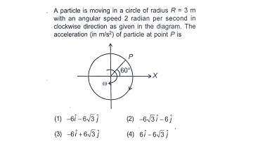 A particle is moving in a circle of radius R = 3 m with an angular speed 2 radian per second in clo