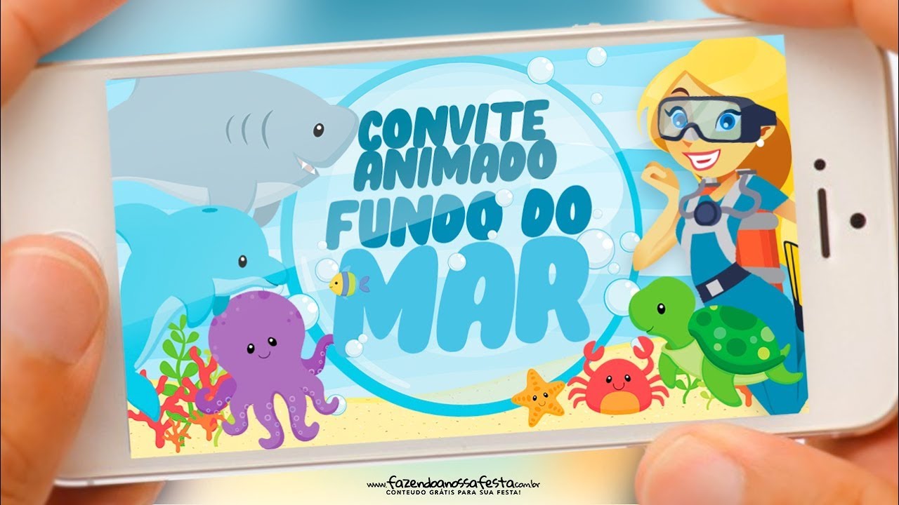 Convite Animado Virtual Frozen Grátis para Baixar e Personalizar