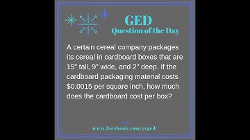 GED QOD: Surface Area Word Problem 2