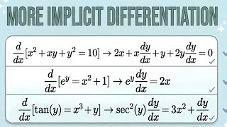 Implicit differentiation examples! (step by step tutorial)
