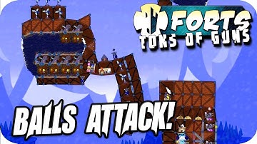 Forts Multiplayer 4v4 Gameplay Large Balls Attack