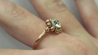 Circa 1900s GIA 1 59ct 14K Yellow Gold Old European Diamond Engagement Ring