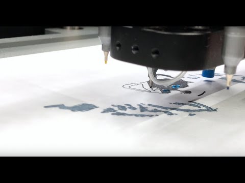 Aether 3D Printer in Action - 4k Art Demo w/ Pens, Laser, Paintbrushes - UW Huskies Mascot