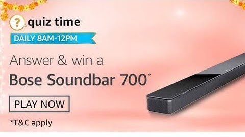 Amazon Quiz Answers Today | Win Bose Soundbar | 18 October 2020