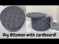 DIY OTTOMAN WITH STORAGE USING CARDBOARD!