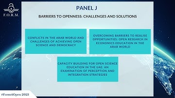F.O.R.M. 2023 — Panel J: Barriers to Openness: Challenges and Solutions