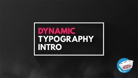 Dynamic Typography Intro | After Effects Template | Openers