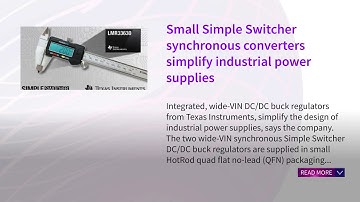 Small Simple Switcher synchronous converters simplify industrial power supplies