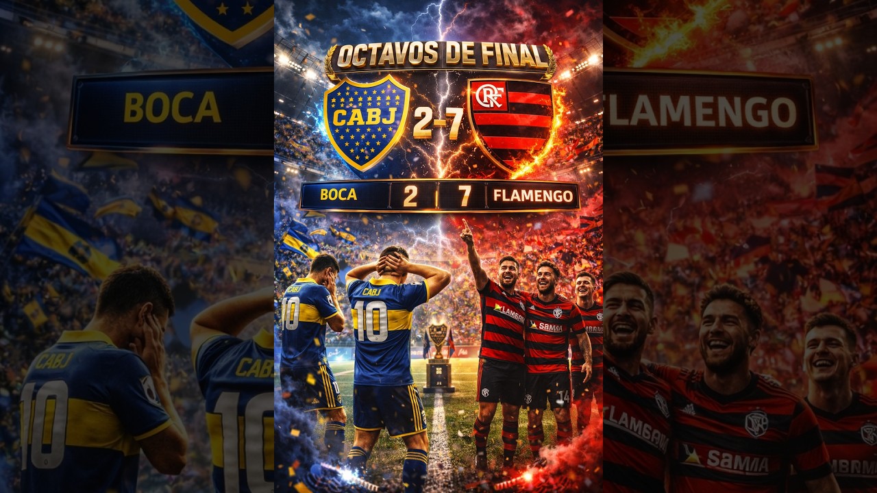 flamengo gana y deja eliminado a boca de la copa mps boca 2-7 flamengo
