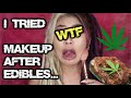 DOING MY MAKEUP ON EDIBLES! BAKED N CAKED CHALLENGE
