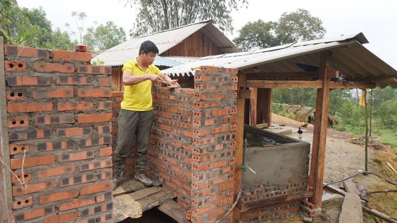 Full Video TIMELAPSE: 2 Year Building Farm build porch, build water tank, wood stove and toilet
